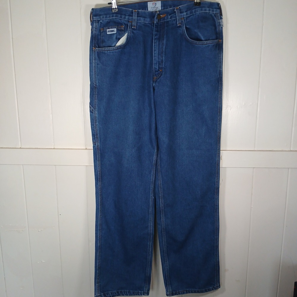Tyndale FRMC Flame Resistant Jeans Mens 36x34 Blue Work Pants F290T Made in USA